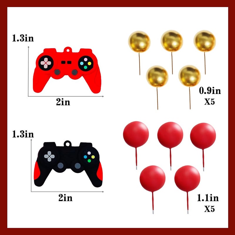 LAST HOE DOWN لعبة فيديو كعكة توبر لعبة فيديو زينة عيد ميلاد لعبة فيديو زينة الحفلات (أحمر) - Image 4